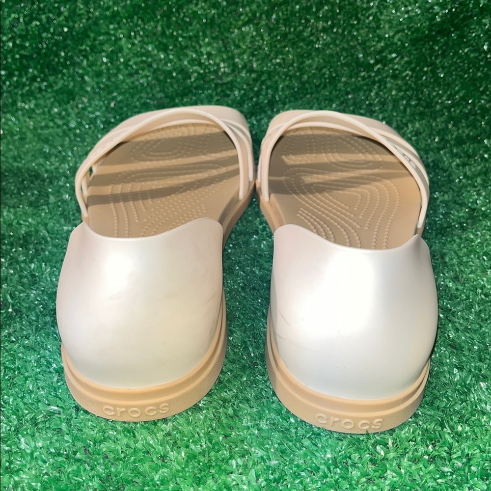 Crocs Iconic Comfort Strappy sandals Creme Tan Size 9 - Picture 4 of 10